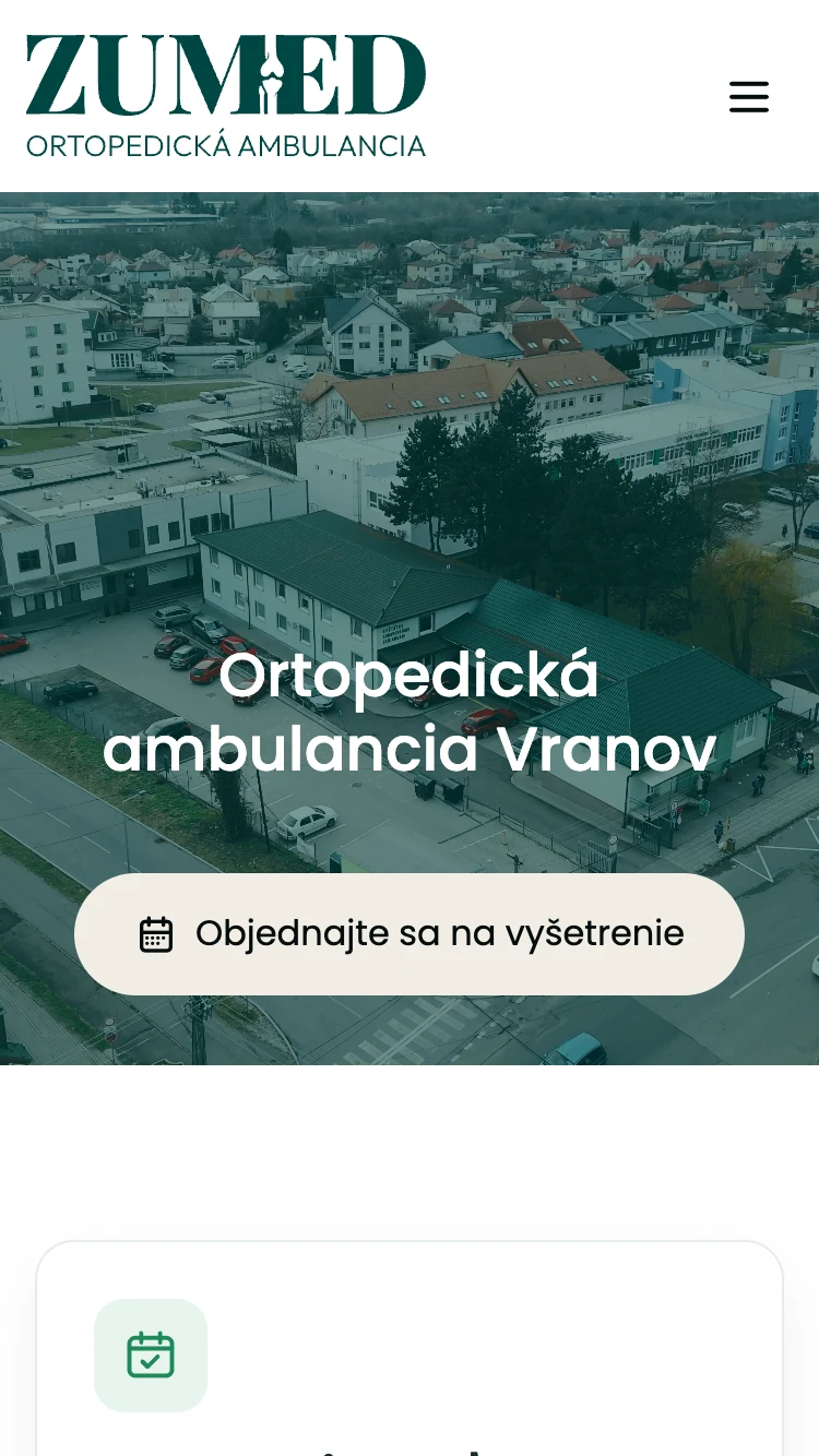ortopediavranov.sk — iPhone SE · 375 × 667