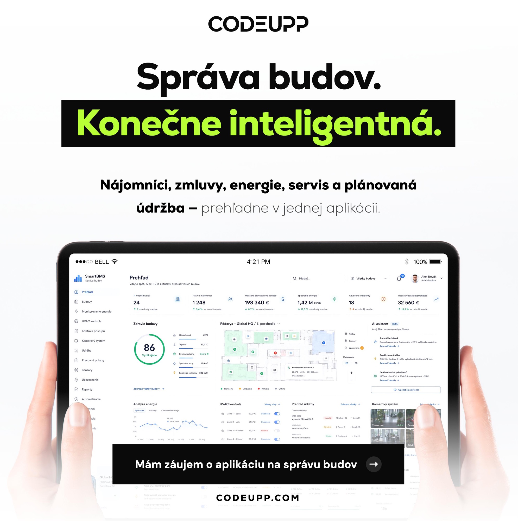 Aplikácia na správu budov – SmartBMS