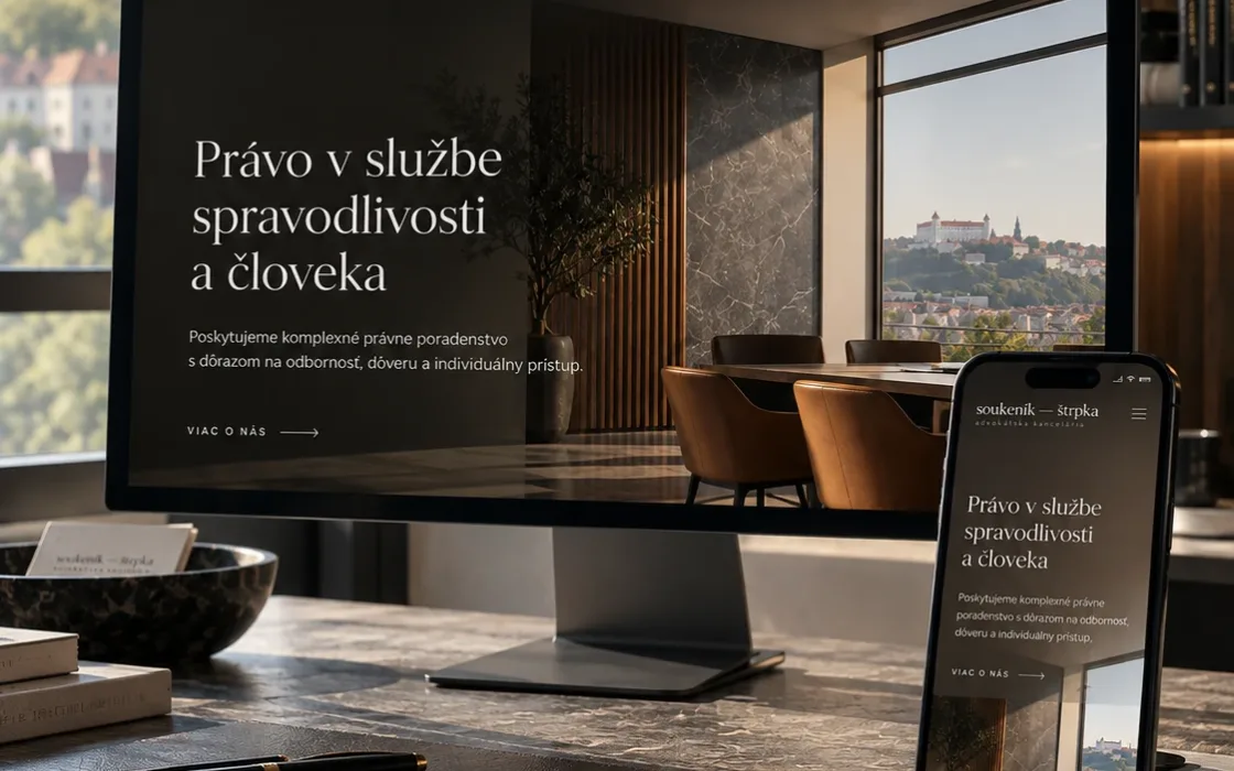 Webová stránka pre advokátsku kanceláriu soukeník – štrpka