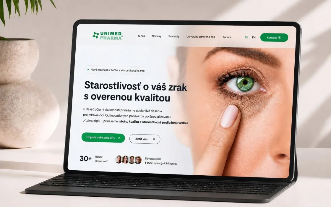 Webová stránka pre Unimed Pharma