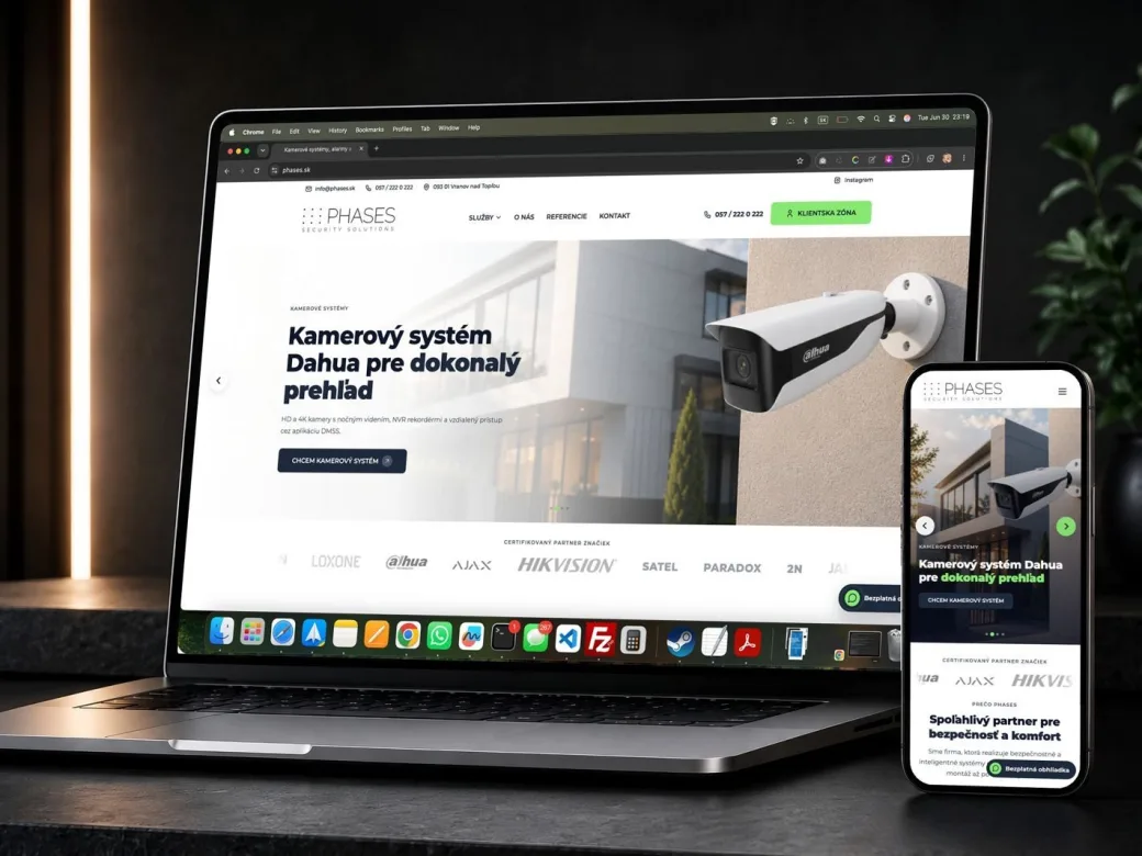 Webová stránka pre Phases Security