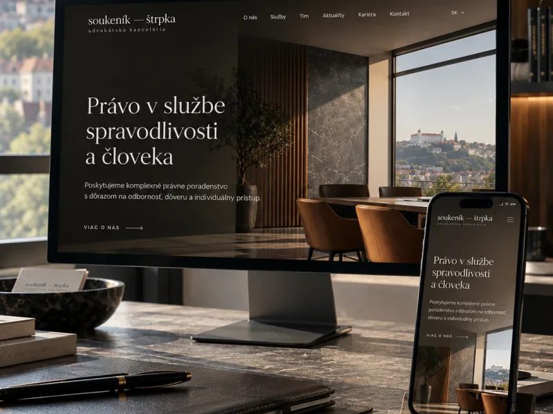 Webová stránka pre advokátsku kanceláriu soukeník – štrpka